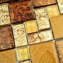 brown golden glass mosaic tiles for wall tiles tv background kitchen backsplash tiles bathroom shower tiles square and strip 2024 - buy cheap