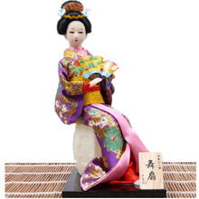 Única 24cm Hermosa mano hecho Geisha japonesa muñeca para decration casa vintage casa manualidades decorativas nueva casa y adornos de oficina 2024 - compra barato