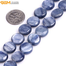 Gem-inside 12-16mm Natural Coin Kyanite Blue Beads For Jewelry Making Beads 15inch DIY Beads Bracelets For Women  Jewellery 2024 - buy cheap