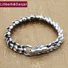 Best Friend Bracelet 100% Real 925 Sterling Silver Jewelry For Men Women Vintage Lucky Dragon Chain Bracelet Bangle 2018 New B41 2024 - buy cheap