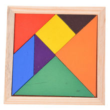 Educational Wooden Seven Piece Puzzle Jigsaw Tangram Brain Teasers Baby Toy 2024 - buy cheap