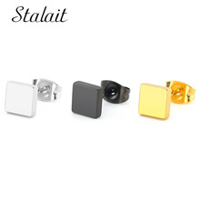 Japan and South Korea Simple and Exquisite Square Geometric Earrings Titanium Steel Stainless Steel Hypoallergenic Earrings 2024 - buy cheap