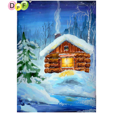 DPF DIY Pine cottage 5D diamond painting cross stitch home decor diamond embroidery crafts wall painting diamond mosaic square 2024 - buy cheap
