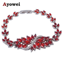 Royal Garnet Bracelets Wedding Bracelets for Ladies  White Gold Plate Red Crystal Health Fashion Jewelry TB1049A 2024 - buy cheap