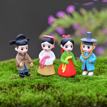 Zocuku boneca amantes de roupas tradicional coreana, 2 peças, presente de casal, pequena estatueta de artesanato, figura ornamento, decoração de miniaturas 2024 - compre barato