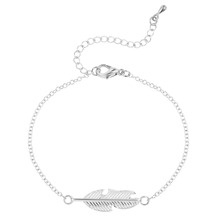 Klaunch pulseiras & braceletes de pena de folhas simples para mulheres, bracelete de folha, joia, design, pulseiras de punho 2024 - compre barato