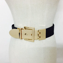 Cinturón de cintura con hebilla de Metal dorado para mujer, accesorio elástico ajustable, estilo Hip Hop, a la moda novedosa 2024 - compra barato