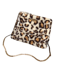 Женская зимняя сумка на плечо из искусственного меха, модная женская сумка с леопардовым принтом, женская вечерняя маленькая сумка-тоут для девочек, рождественский подарок 2024 - купить недорого