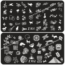 1 piece Nail Stamping Plate Big Image Pattern Transfer Print Template Nail Stencil Stamps DIY Tools Konad ZJ Nail Art Form Board 2024 - buy cheap