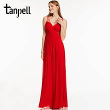 Tanpell straps evening dress sexy backless black sleeveless straight floor length dress cheap long red party formal evening gown 2024 - buy cheap