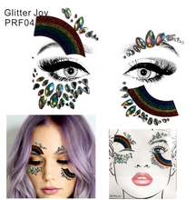 PRF04 1Pc Glitter Colorful Rainbow Etiqueta com o Rosto E Olho Jóia Testa Festa Maquiagem Etiqueta Do Tatuagem Temporária 2024 - compre barato