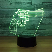 Pistol 3d Small Night Lights Creative Gift Remote Control Touch Colorful 3d Light Fixtures Kids Room Led Kids Lights Lamps 2024 - buy cheap