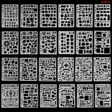 24Pcs Drawing Template Stencils Journal Notebook Diary Scrapbooking A5 DIY Stationery School Office Supplies 2024 - buy cheap