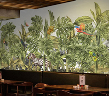 Papel tapiz personalizado pintado a mano para pared, Fondo de pared de pintura de bosque tropical y 2024 - compra barato