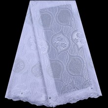 White Nigerian African Lace Fabric High Quality For Men Cotton Dry Lace Fabric With Stones Swiss Voile Lace In Switzerland S1631 2024 - buy cheap