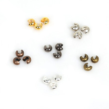 Contas de liga metálica, para diy, acessórios de joias, 3mm x 3mm, 100 peças, prata/ouro/bronze/cobre 2024 - compre barato