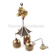 Chinese Golden Toad Fish Metal Bell Lucky Feng Shui Hanging Wind Chime 2024 - buy cheap