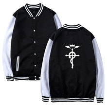 Fullmetal alquimista harajuku anime impressão hoodies moletom masculino feminino jaqueta de beisebol chaqueta streetwear casaco masculino plus size 2024 - compre barato