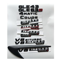 Черные буквы GLE43 GLE63 GLE63s V8 BITURBO 4matic + Эмблема багажника эмблемы для Mercedes Benz AMG W166 C292 2024 - купить недорого