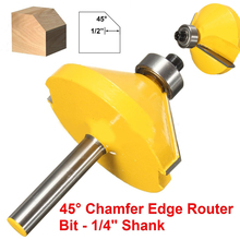 1/4'' 45 Degree 6.35mm Chamfer Edge Forming Round Shank Engraving Router Cutter Bit Woodworking Tool 2024 - buy cheap