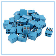 Conector de Bloque de terminales de Tornillo de montaje PCB, 30 uds, 2 vías, 2P, 5,08mm, color azul 2024 - compra barato