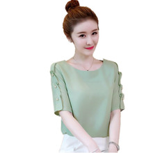 B3385 2020 fashion new summer short sleeve blouse fairy temperament sweet chiffon shirt cheap wholesale 2024 - buy cheap