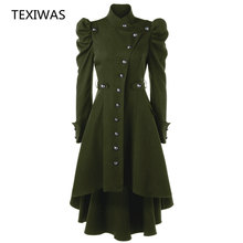 Texifoi outono blusão feminino liso longo elegante plus size, casaco sobretudo duplo breasted 2024 - compre barato
