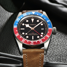 Corgeut-reloj mecánico automático para hombre, pulsera de cuero y zafiro, de marca de lujo, Schwarz Bay GMT 2024 - compra barato