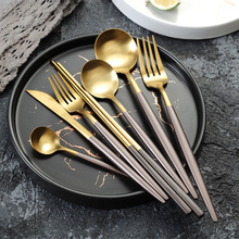 4Pcs/set Dinnerware Set 304 Stainless Steel Black Gold Cutlery Set Knife Fork Set Flatware Tableware 2024 - buy cheap