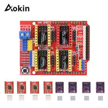 Плата расширения щит с ЧПУ V3 с drv8825 A4988 Драйвер шагового двигателя с теплоотводом для Arduino V3 гравировки для деталей 3d принтера 2024 - купить недорого