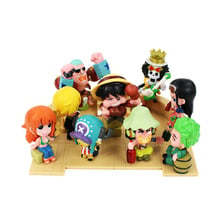 9pcs/lot Figures Luffy Zoro Sanji Nami Robin Chopper Franky Usopp Brook Anime Puzzle Model Toys 2024 - buy cheap