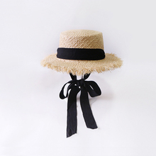 2019 new Summer Handmade Panama Hats For Women Wide Large Brim Beach Sun Hats With Fashion Long Ribbon Visor Hat Raffia Straw 2024 - buy cheap