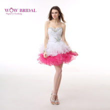 Vestido de noiva branco e rosa curto com cadarço, novo vestido de formatura de 8ª geração, sh0054, 2021 2024 - compre barato