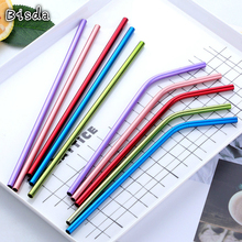 Wholesale 50 Pcs 6mm Stainless Steel Drinking Straws with 10 Cleaning Brush Reusable Straight/Bend Nano Straws Drop Shipping 2024 - buy cheap