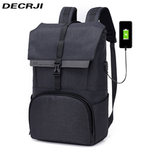 DECRJI-mochila Oxford de gran capacidad para hombre, morral de viaje resistente al agua con carga USB para ordenador portátil 2024 - compra barato