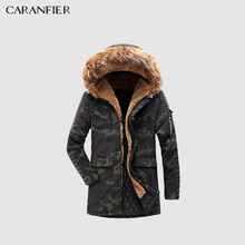 CARANFIER Mens Winter Parkas Fashion Hooded Thicken Warm Overcoat Pure Cotton Male Solid Coats Windproof Men Jacket Windbreaker 2024 - buy cheap