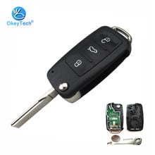 OkeyTech 5K0837202AD 3 Button Flip Folding 433mhz ID48 Chip Remote Key for VW Volkswagen Golf Passat Tiguan Polo Jetta Beetle 2024 - buy cheap