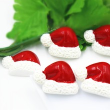 30pcs/lot about 25MM flat back resin Christmas  hat DIY resin cabochons accessories 2024 - buy cheap