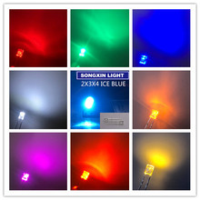 Lámpara de araña LED ultraligera cuadrada, luz de fondo de 2x3x4mm, color rojo, verde, amarillo, rosa, naranja, morado, blanco cálido, azul hielo 200, 234 Uds. 2024 - compra barato