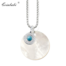 Necklace Round Disc Trendy Soul Gift For Women, Europe Style Glam  925 Sterling Silver Fashion Pearl Mother Jewelry 2024 - buy cheap