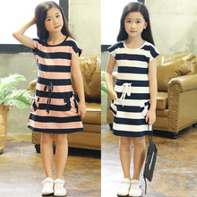 2020 New Summer Casual Cotton Girl Dress Sleeveless Baby Girls Clothes Flowers Girl stripe Dresses Vestido Infantil Kids Clothes 2024 - buy cheap