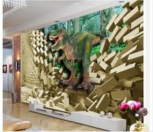Papel tapiz con foto personalizada para decoración del hogar, murales 3d de dinosaurio, mural de pared, configuración de TV, papel tapiz para sala de estar 2024 - compra barato