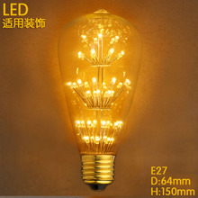 Lâmpada led incandescente, lâmpada vintage edison de 110v-220v st64 3w e27 para indústria retrô incandescente 2024 - compre barato