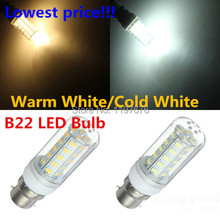 LED Bulb B22 Base LED Corn Bulb 12W 360 emitting degree led candle bulb AC220V Warm White/Cold White 2024 - buy cheap