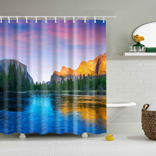 Bathroom Waterproof Polyester Fabric Shower Curtain Landscape 3D Print Curtain Large Bath Curtain 180x200cm cortinas baño 2024 - buy cheap