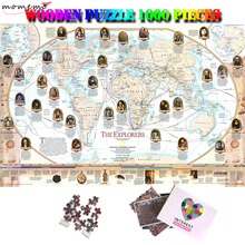 MOMEMO The Explorers Map Customized Puzzle 1000 Pieces Adults Wooden Jigsaw Puzzle Personality Kids Teens Education Puzzle Toys 2024 - compre barato