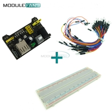 MB102 Power Supply Module 3.3V 5V+Breadboard Board 830 Point+65PCS Jumper Cable 2024 - buy cheap