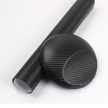 Capa automotiva 3d de fibra de carbono, película para carro com bolha de ar 1,52x3 0m/rolo preto 2024 - compre barato