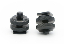 2pcs 3/8 Inch two Nut Mount Adapter For Tripod Screw And DSLR Camera Flash Hot Shoe 2024 - buy cheap