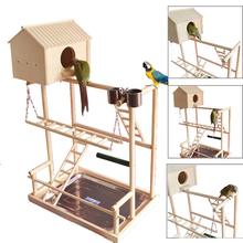 Bird Perches Play Stand Gym Parrot Playground Playstand Swing Bridge Tray Wood Climb Ladders Wooden Conure Parakeet Macaw 2024 - buy cheap